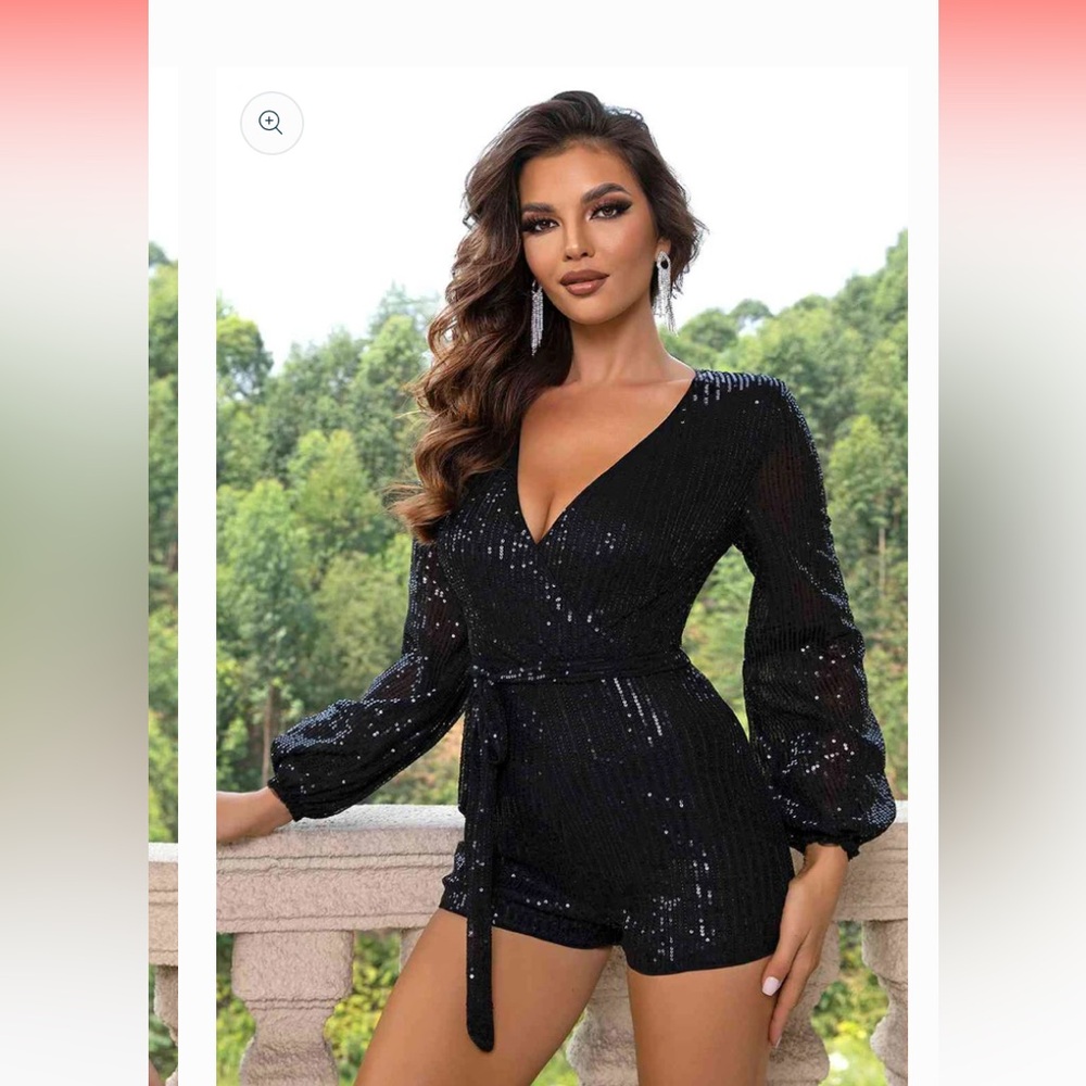 Audrey -3 plus 1 - black Sequence romper never worn.